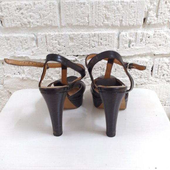 BLACK PLATFORM SANDAL HEELS - Picture 5 of 7